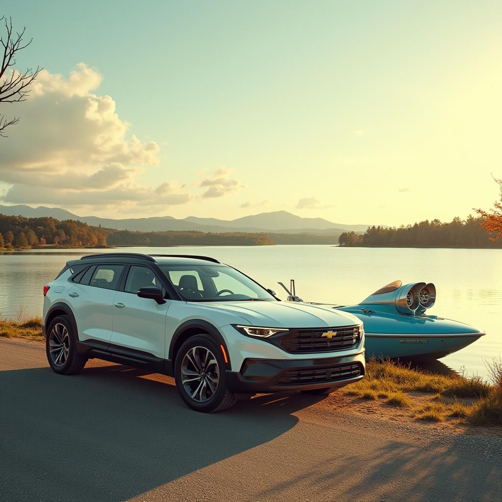 Chevrolet Blazer by Lake in Retro Style