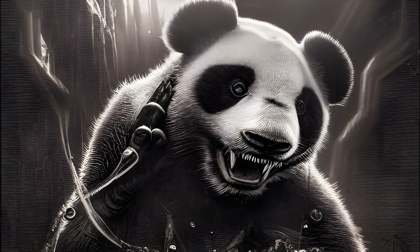 Horror Panda, Dark Art Illustration