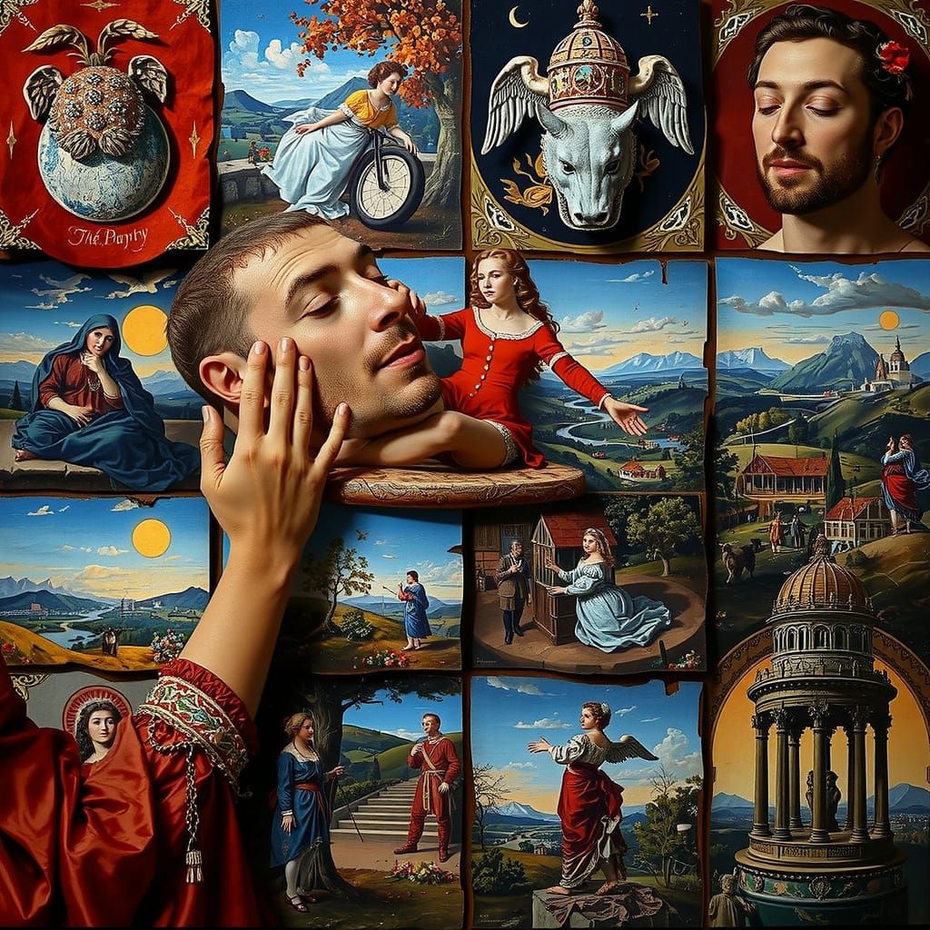 Hyperrealistic Fusion of Romanticism and Baroque Art