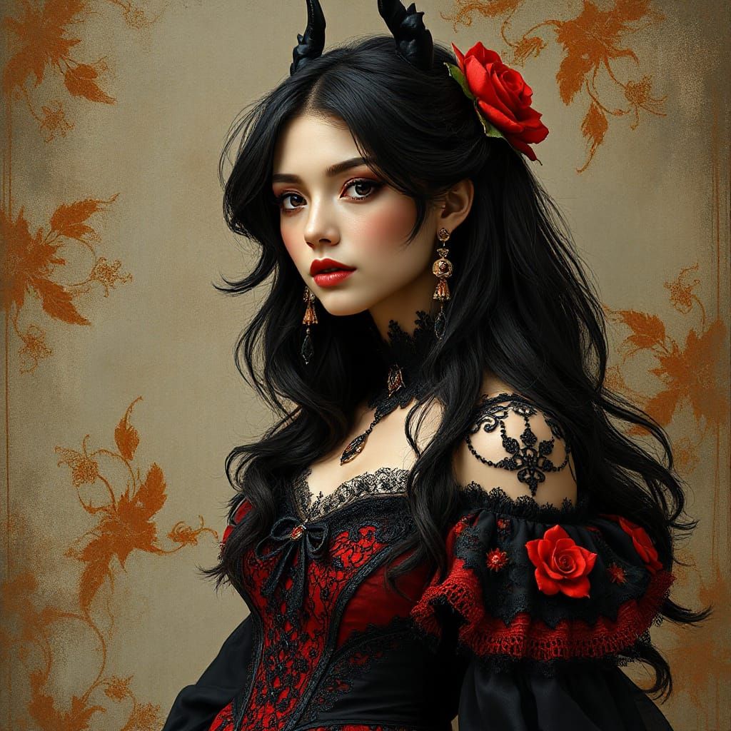 Gothic Princess in Elegant Dark Beauty