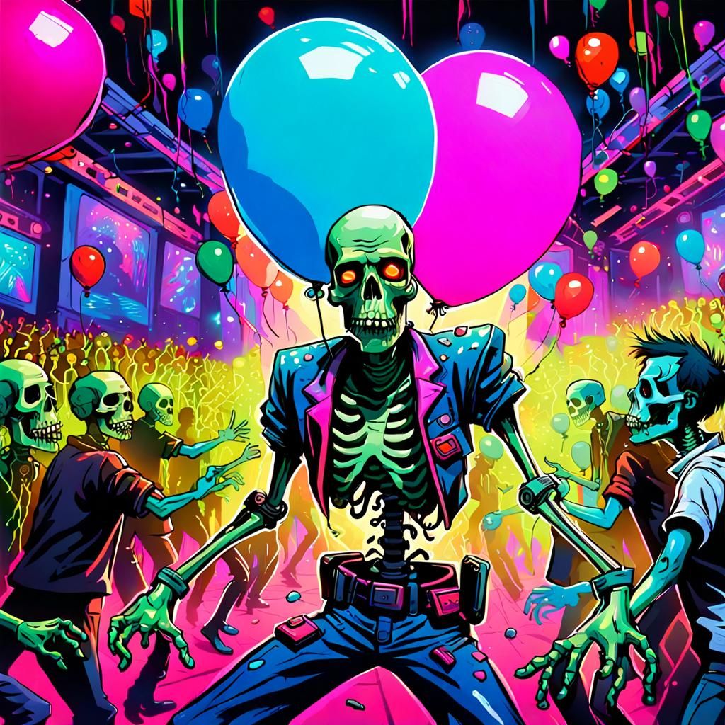Zombie Disco in Cyberpunk Concept Art