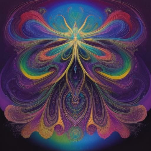 Psychedelic Portrait of Lucy with Kaleidoscope Eyes