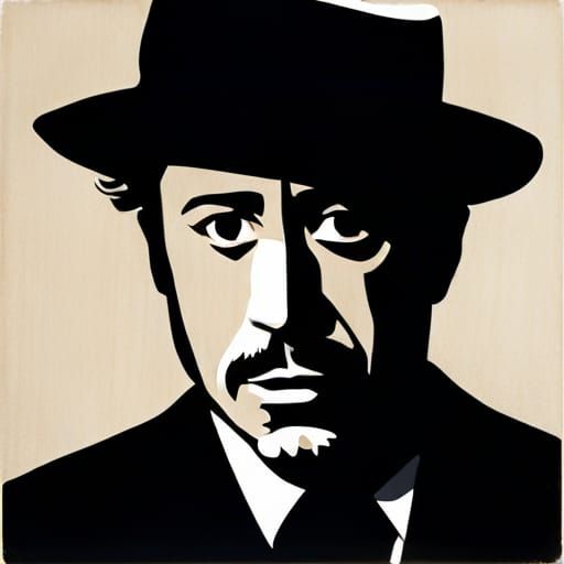 Abstract Silhouette Portrait in Cubist Style