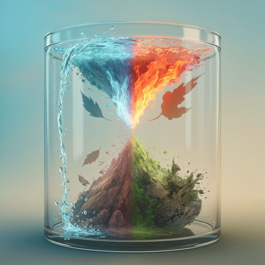 Four Elements Contained in Glass, Surreal Style
