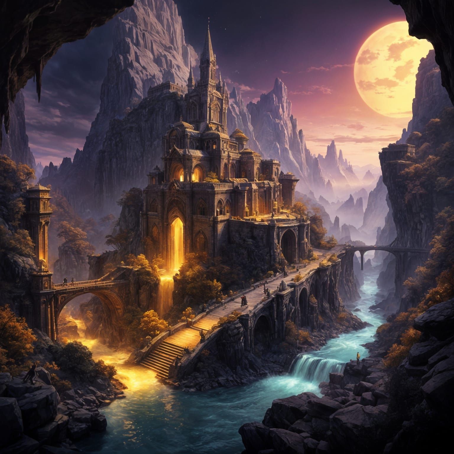 Epic Dwarven City Forged in Mountain Heart