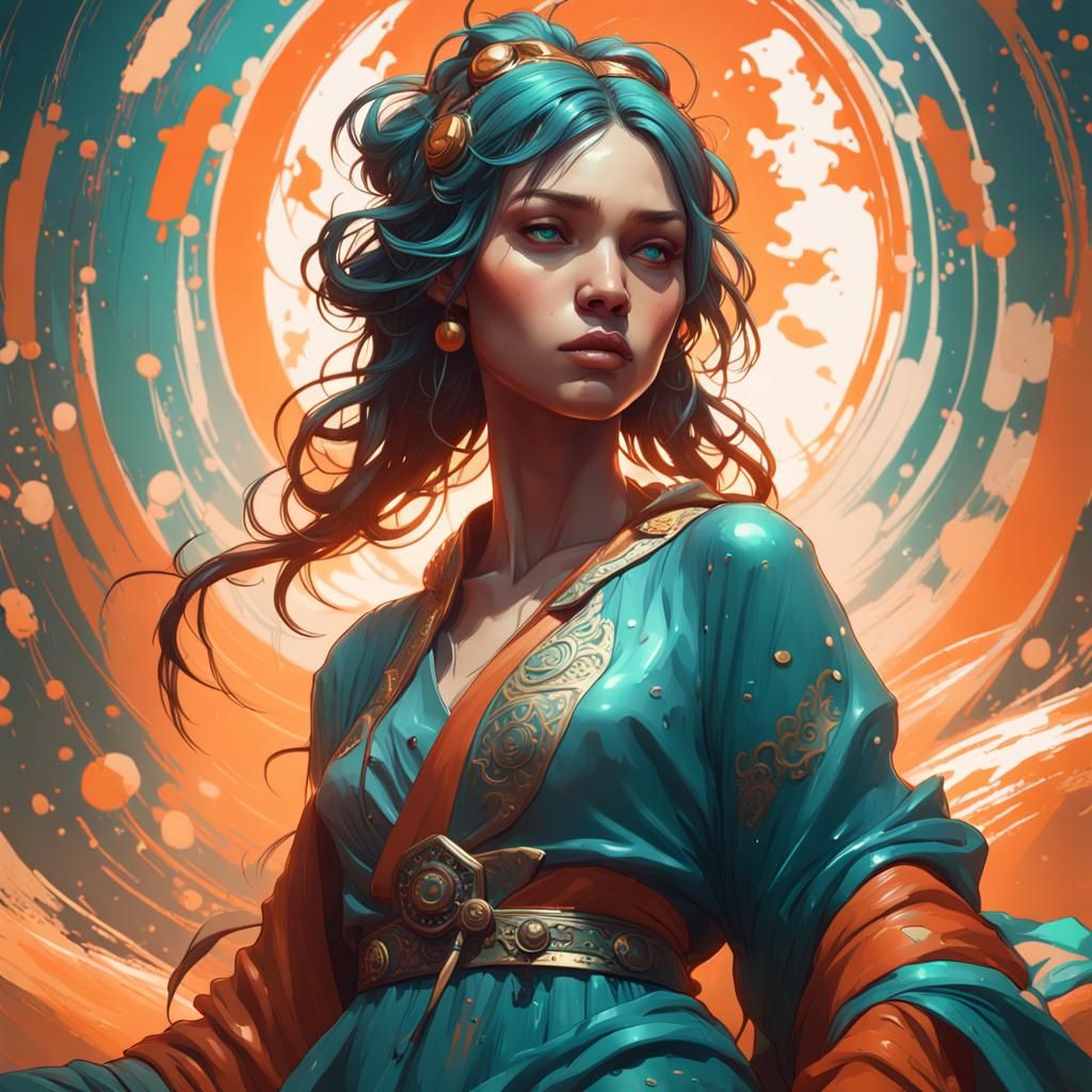 Intricate Portrait of a Girl in Digital Art Style