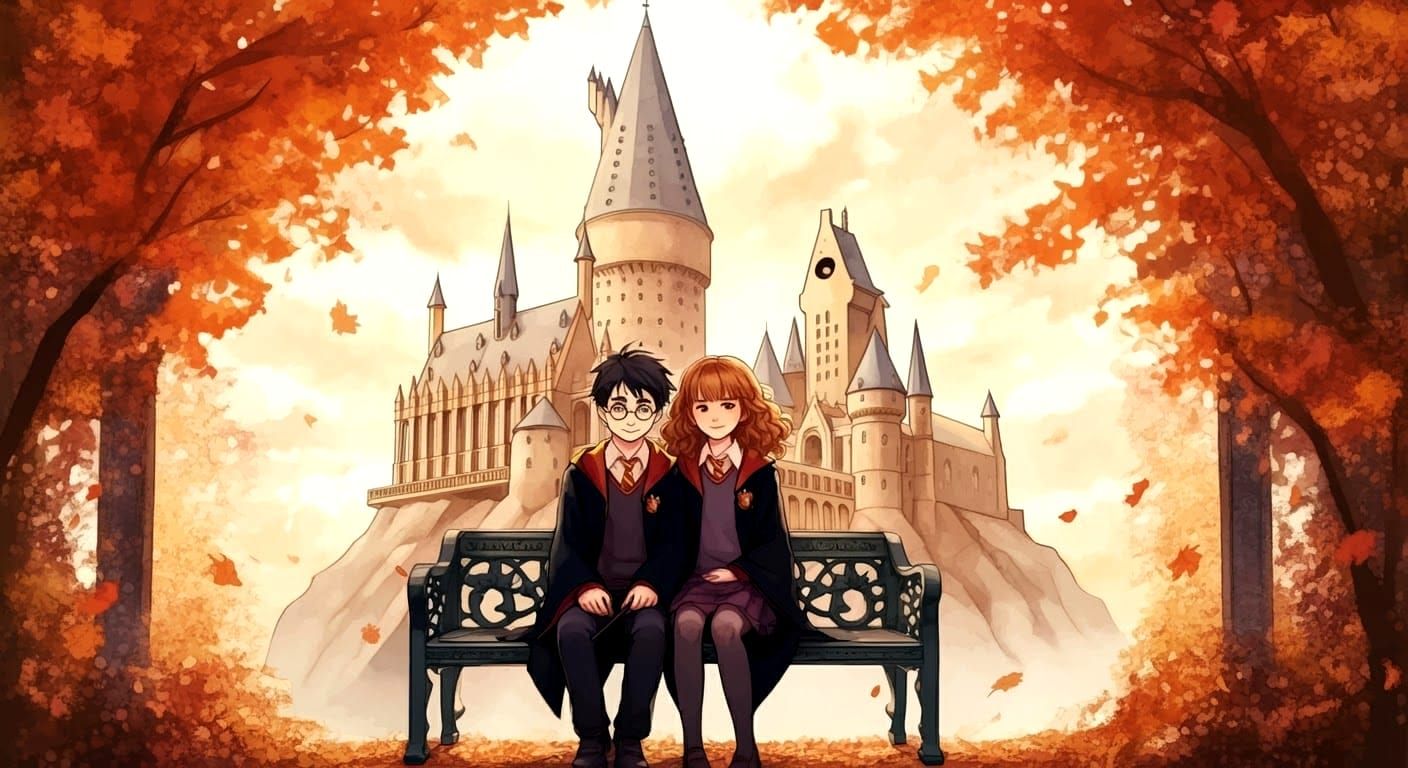 Harry Potter and Friends: Autumn Anime Scene