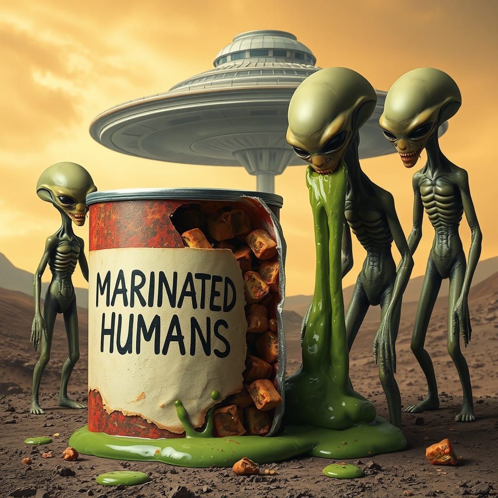 Aliens Consume Marinated Human Body Parts in Bizarre Surreal...
