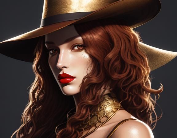Faceless Woman with Fedora in Digital Illustration