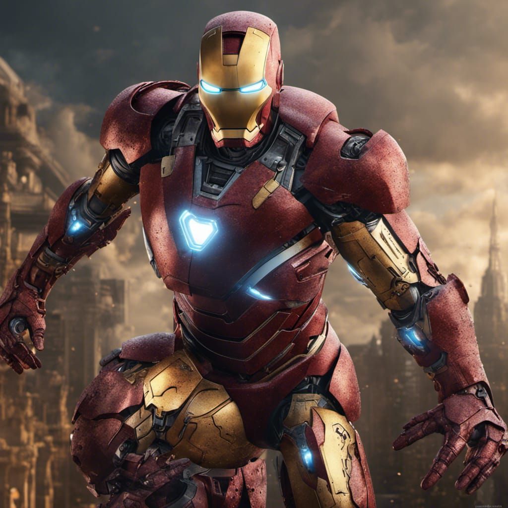 Detailed Matte Painting of Iron Man