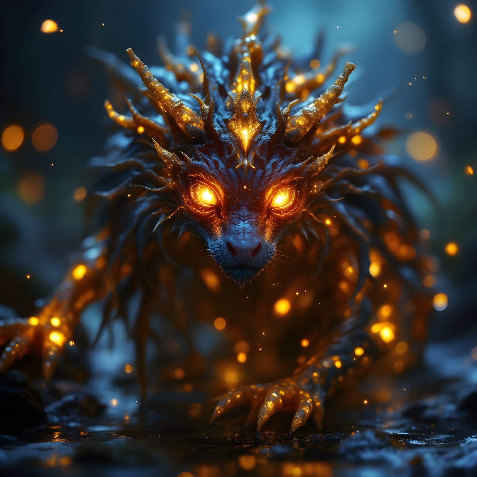 Cryptidcore Masterpiece Under Starry Night