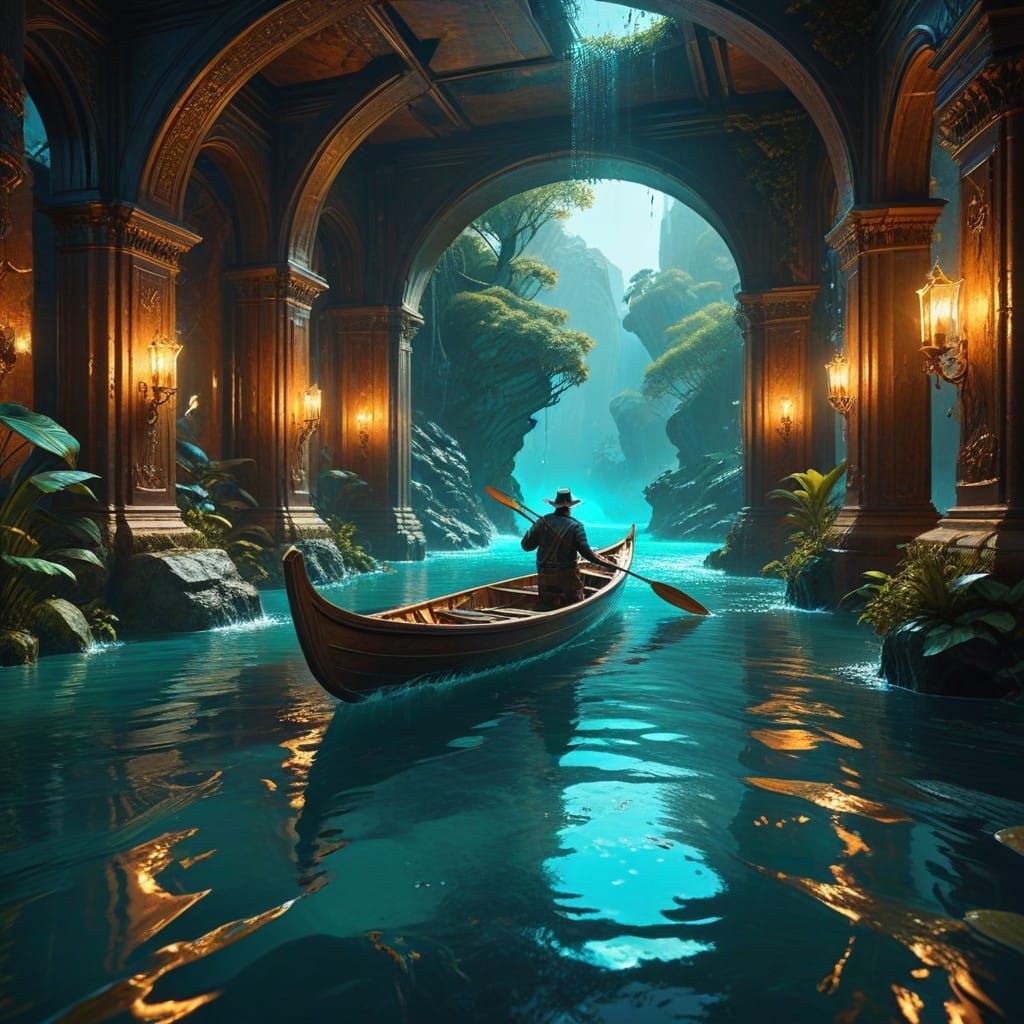 Painting Unleashes River Water into Art Gallery