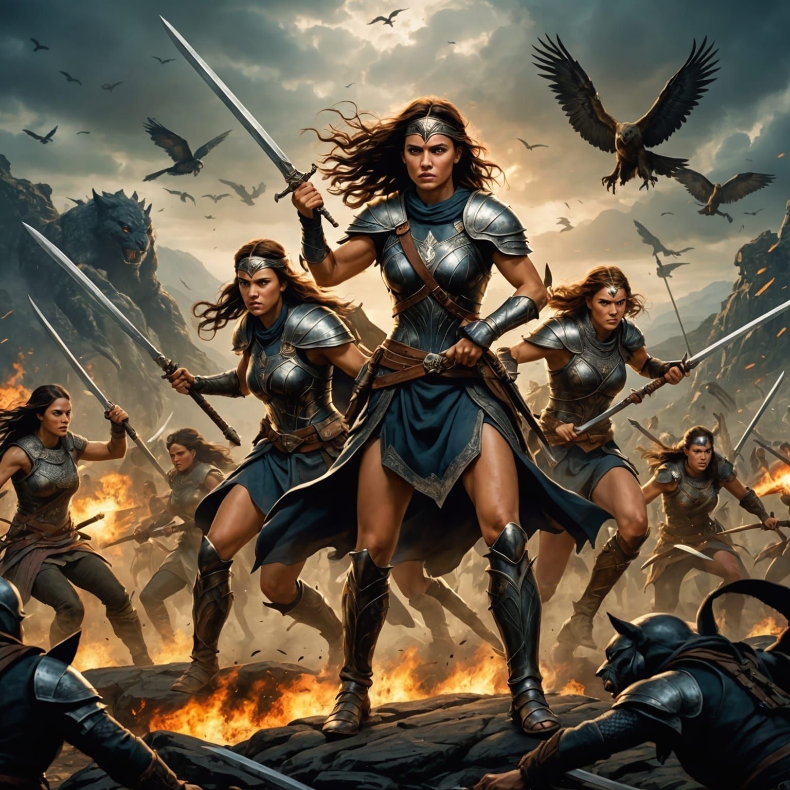 Female Warriors Defend Women from Creatures