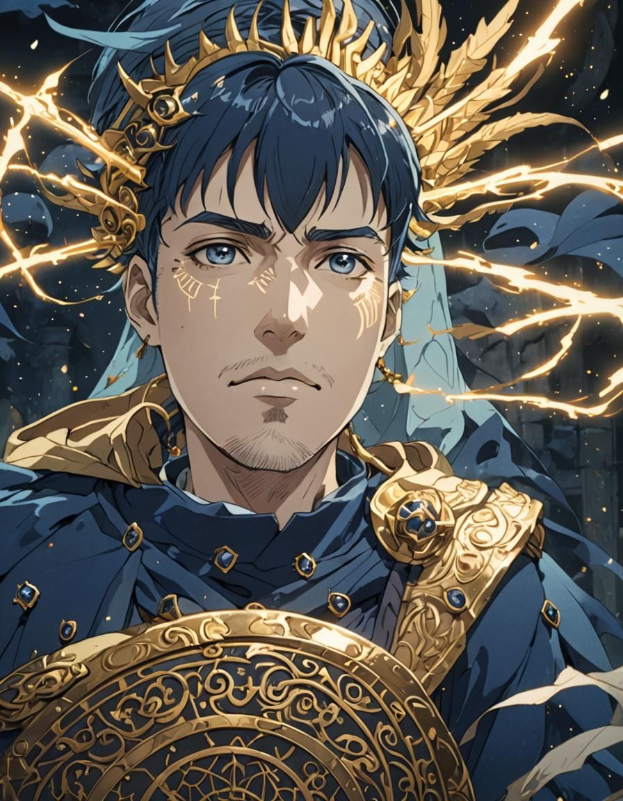 Youthful Magi with Living Weapon in Anime Style