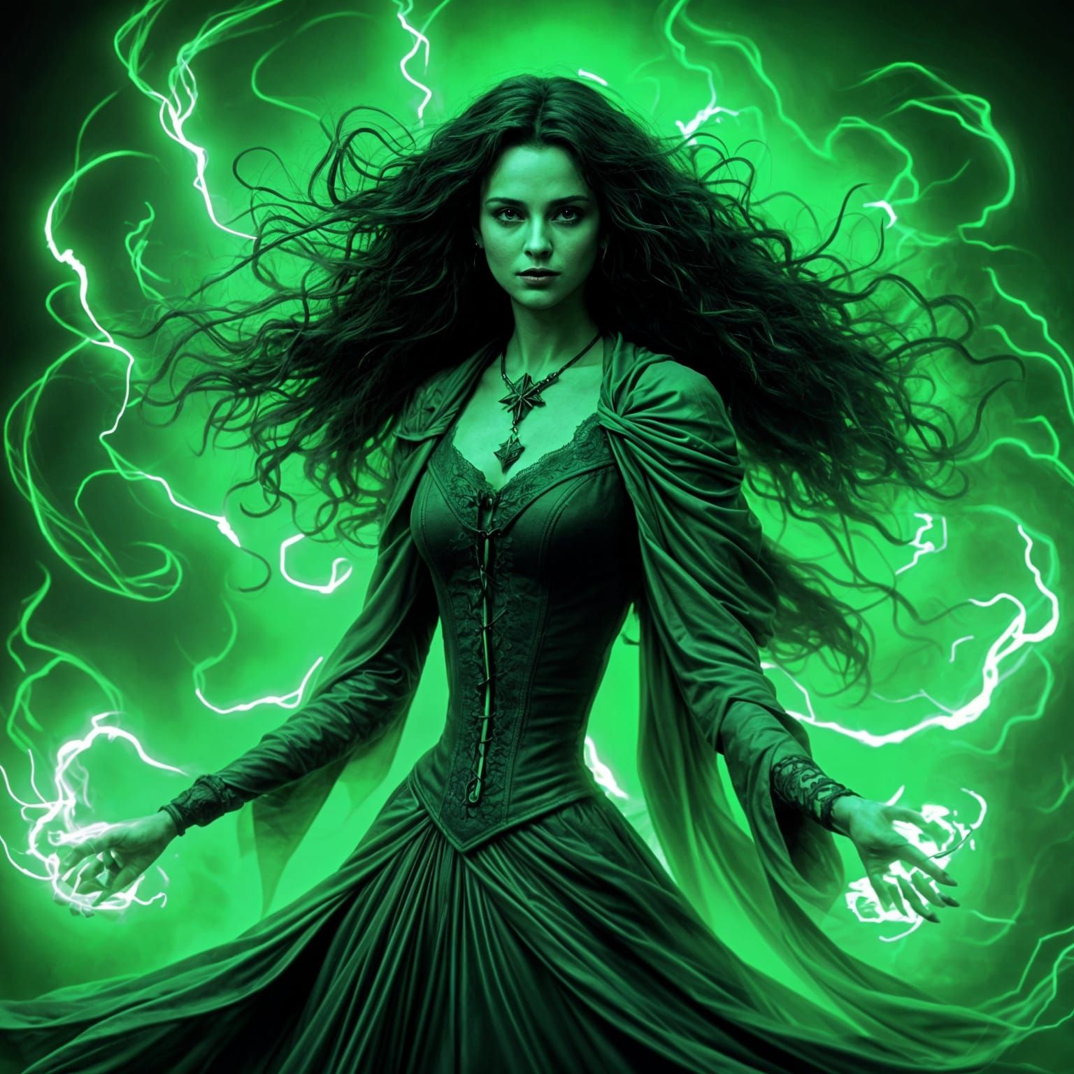 Bellatrix Lestrange with dark magic