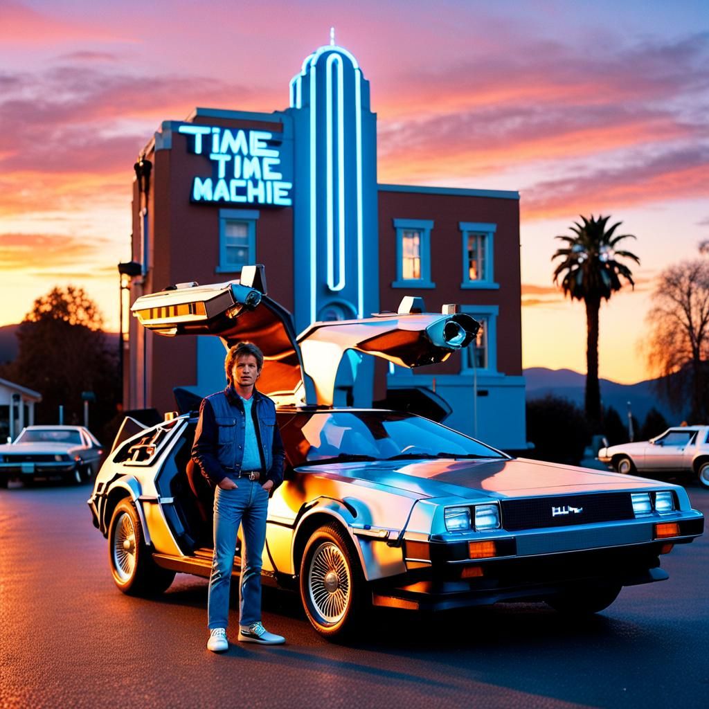Marty McFly in 80s Sci-Fi Film Still