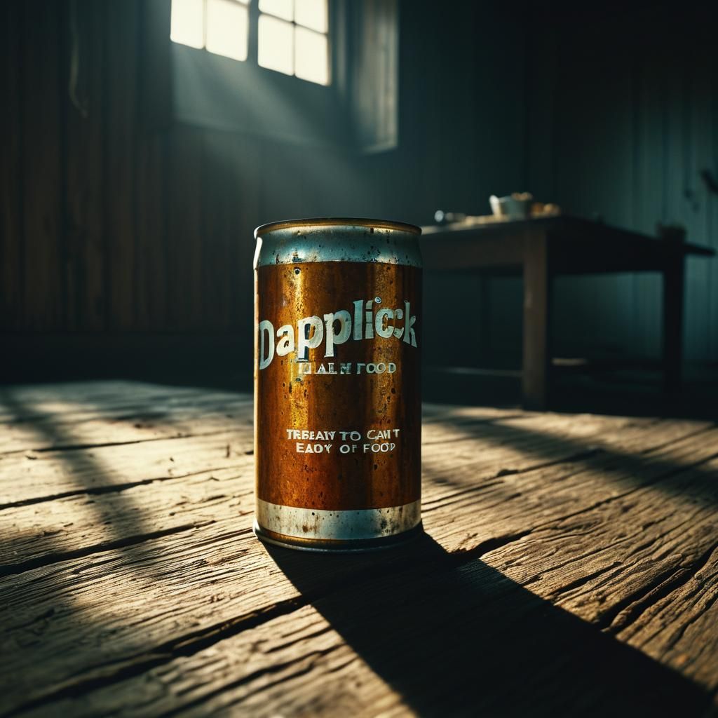 Cinematic Still Life: Rusty Food Can in Golden Light