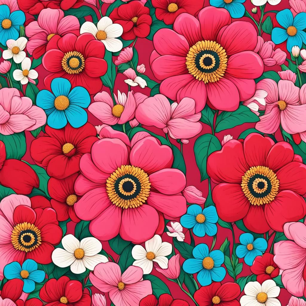 Stylized Love and Flower Image