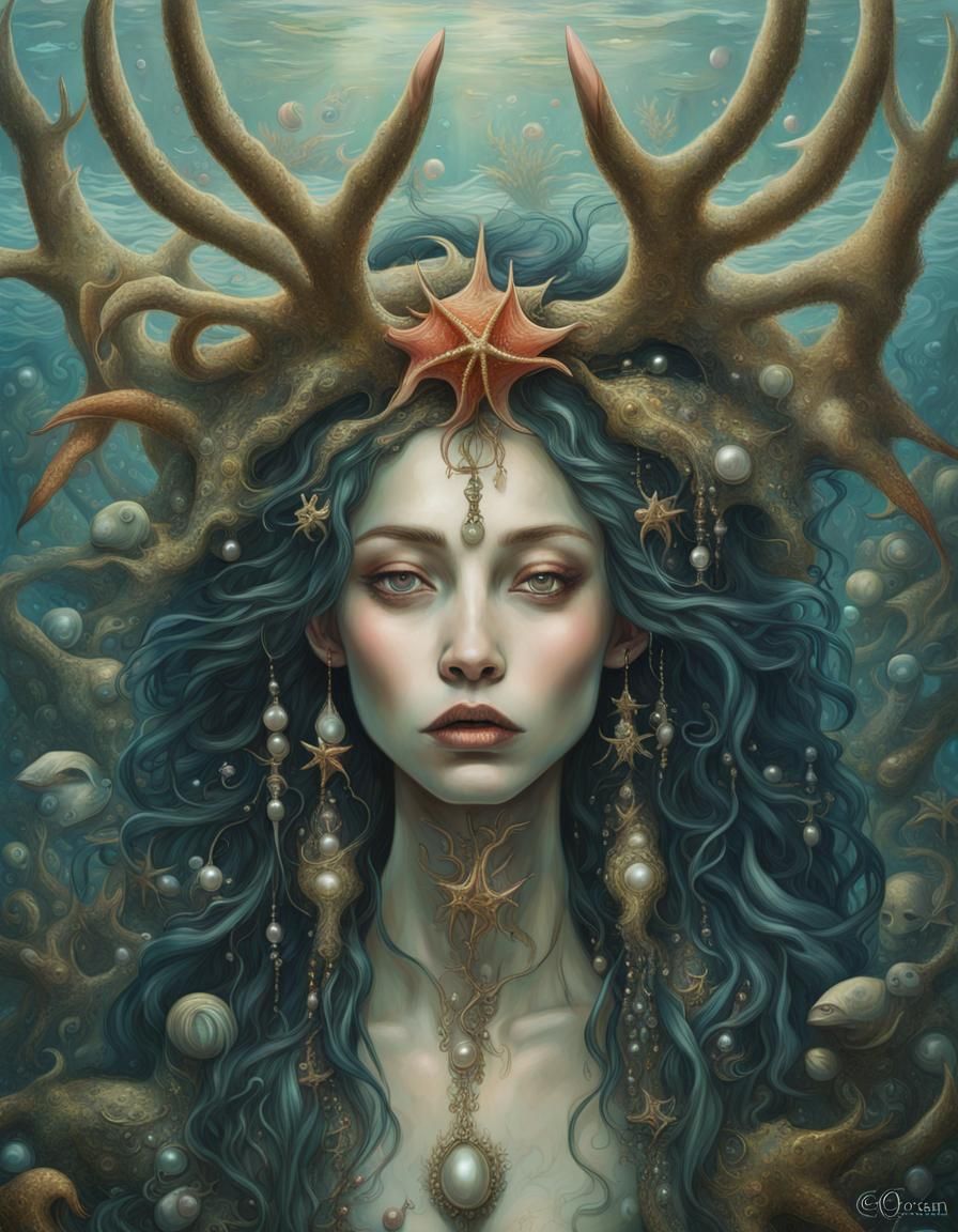 Ocean Shaman Witch in Japonisme Style