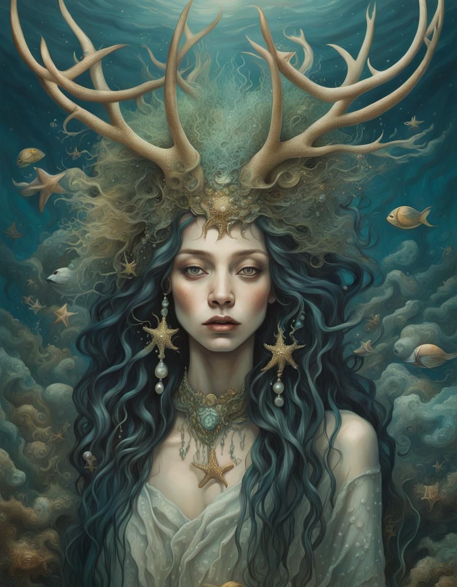 Ocean Shaman: Sea Witch in Japonisme Style