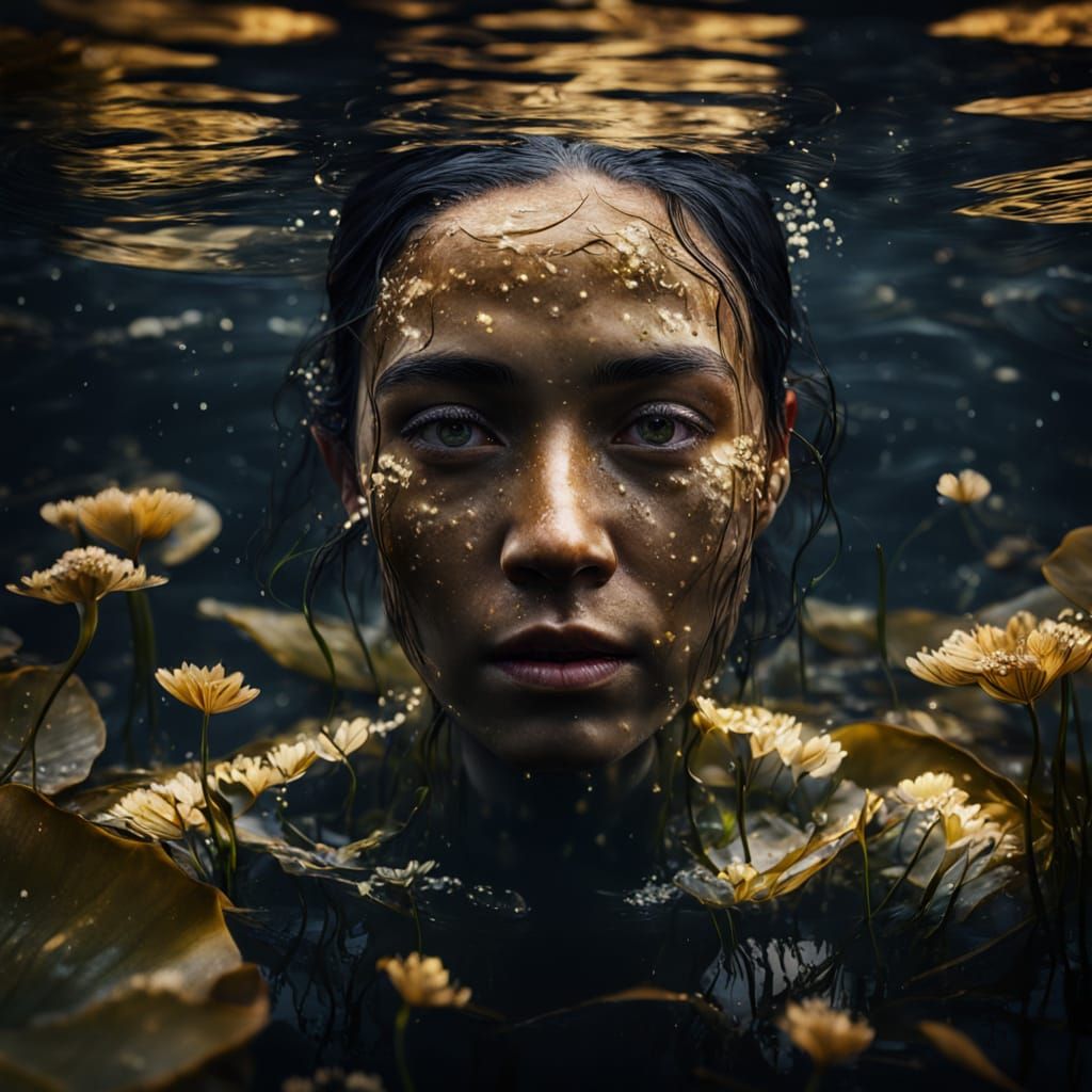 Surreal Goddess Rises from Mystic Depths