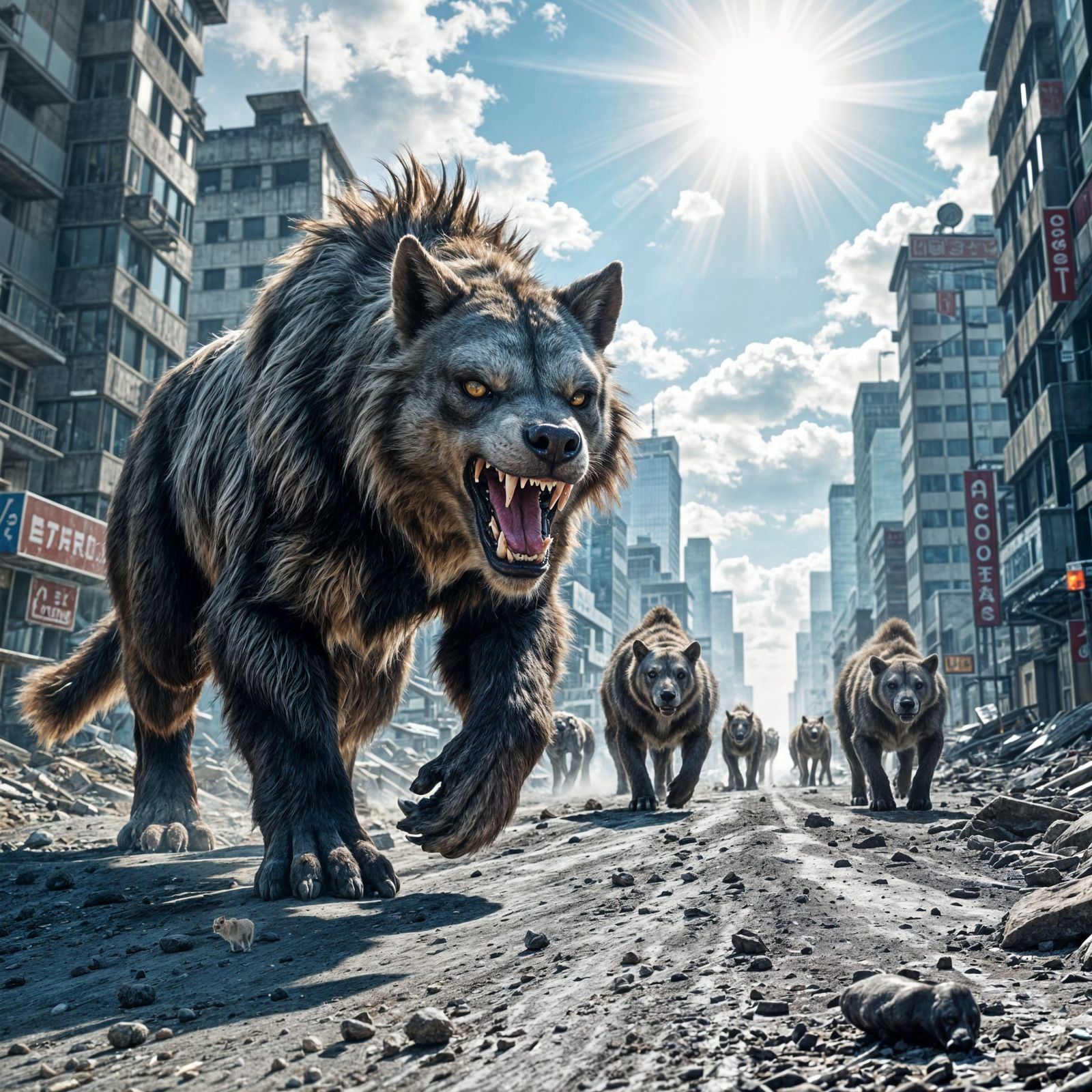 Dystopian Post-Apocalyptic City Dominated by Hybrid Animals
