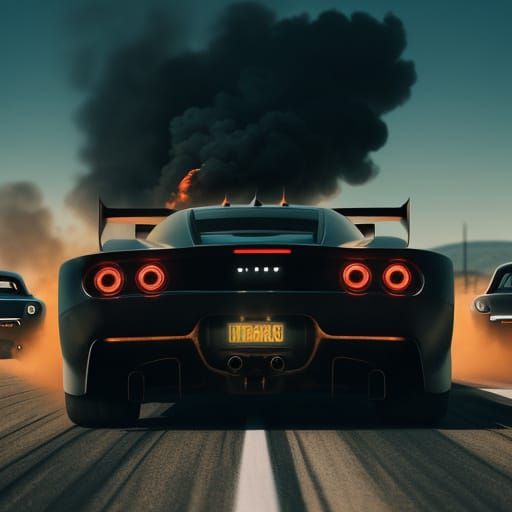 Cars Racing in Film Noir Style