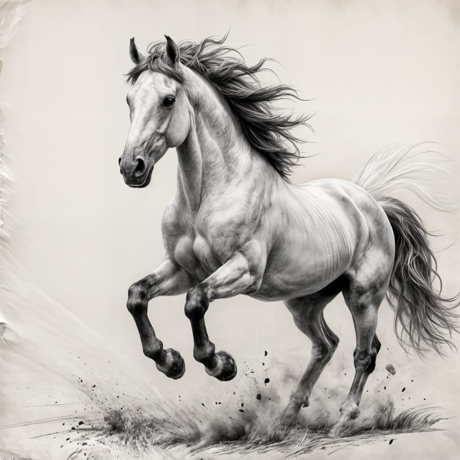 Majestic Horse Transforms from Sketch to 3D Realism