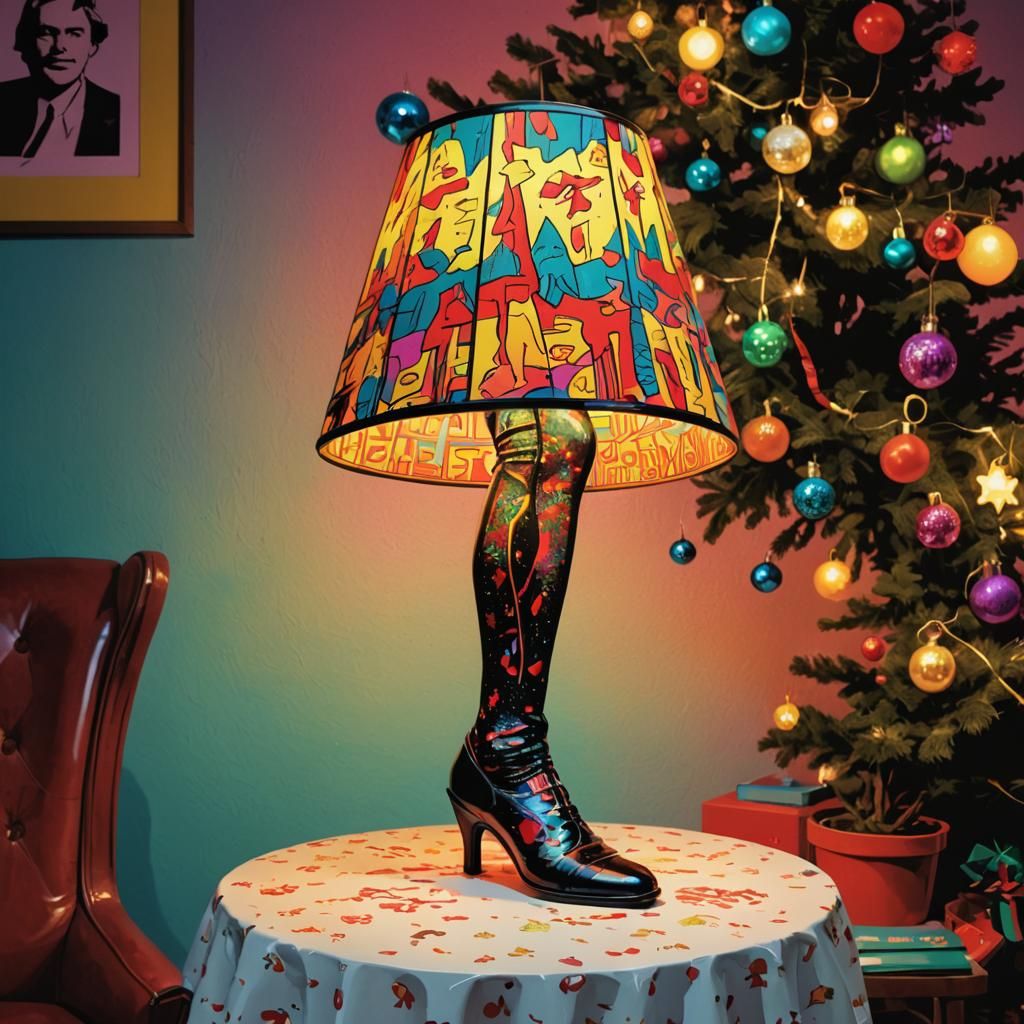 Pop Art Leg Lamp: A Christmas Story in Warhol Style