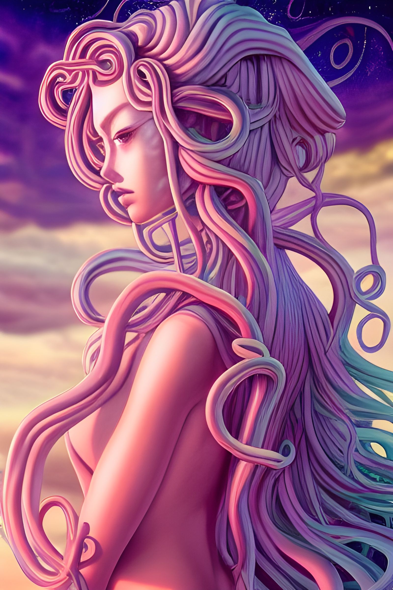 Tentacle goddess tee shirt design