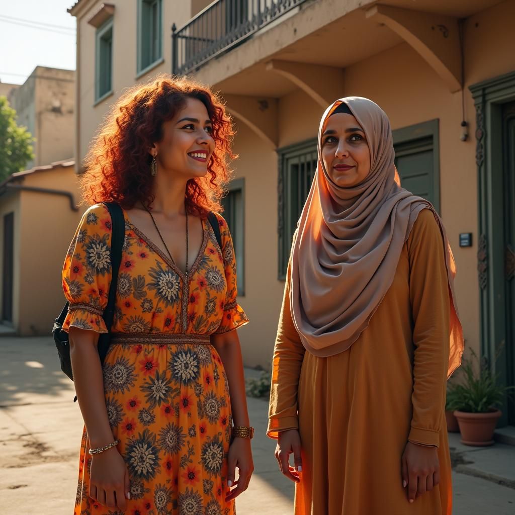 Two Mothers in Heartfelt Conversation: Digital Matte Paintin...