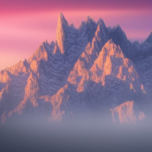 Sunrise Over Mountains: Fantasy Concept Art