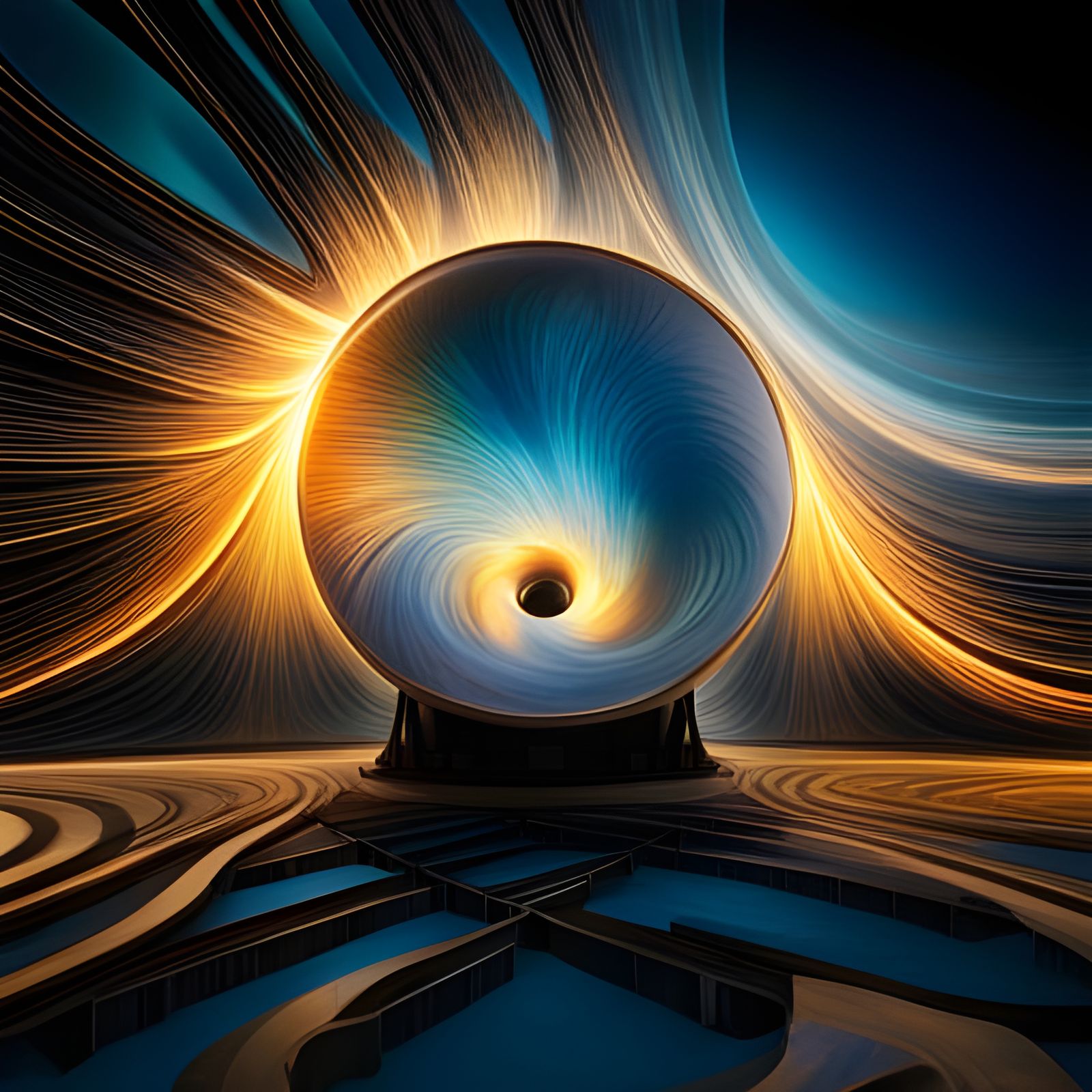 Subwoofer with Fractal Sound Waves Visualized