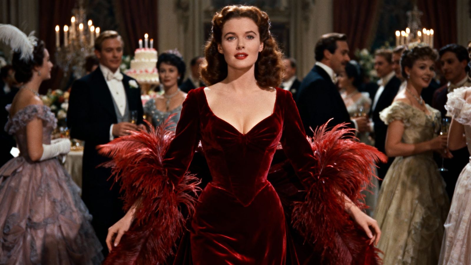 Scarlett O'Hara in Iconic Red Velvet Gown