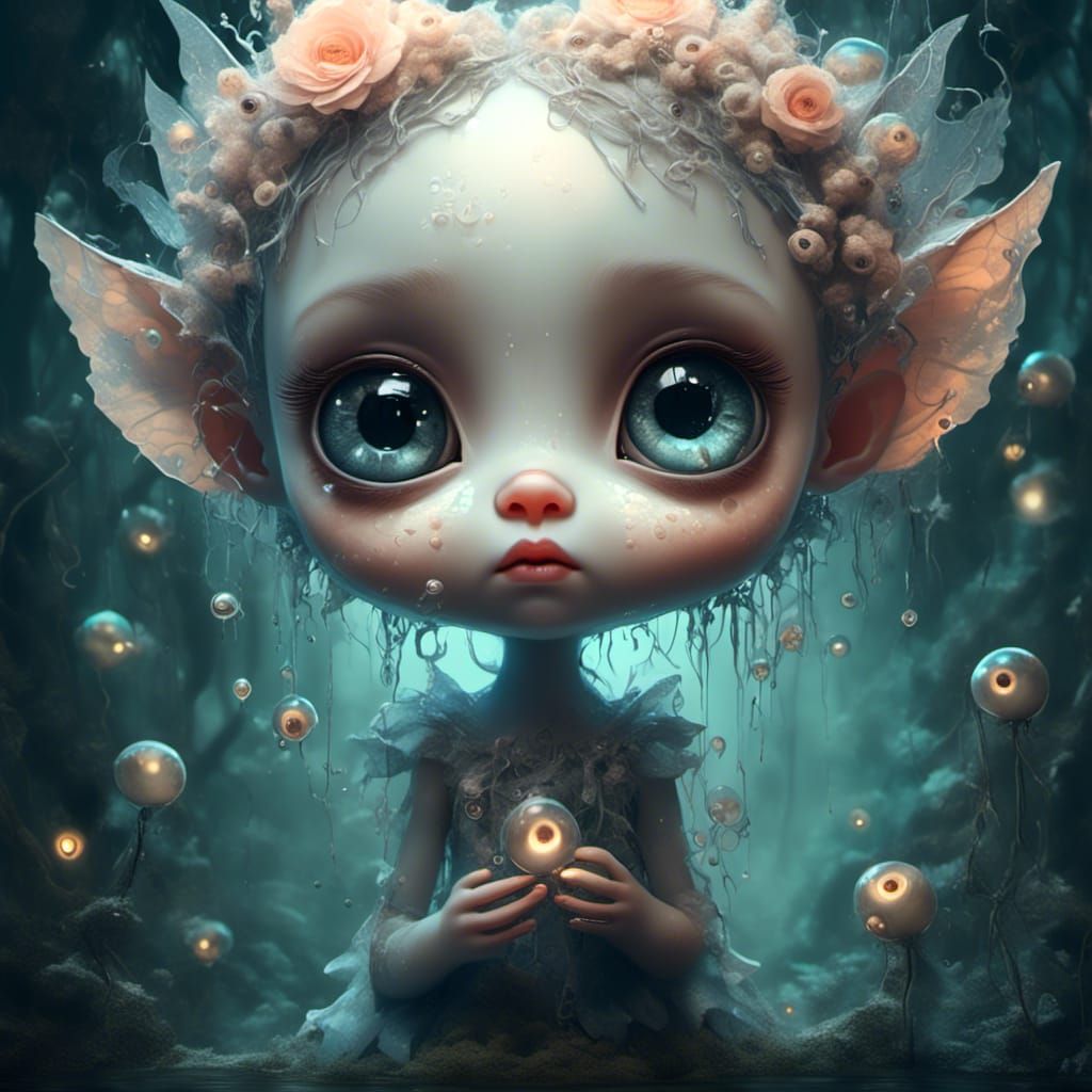 Cute Surreal Creature in Dreamcore Fairytale Landscape