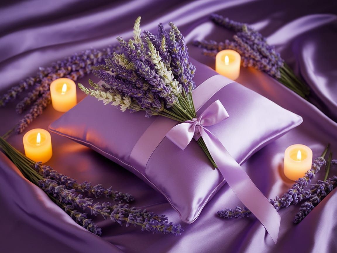 Luxurious Purple Pillow in a Cozy, Romantic Setting