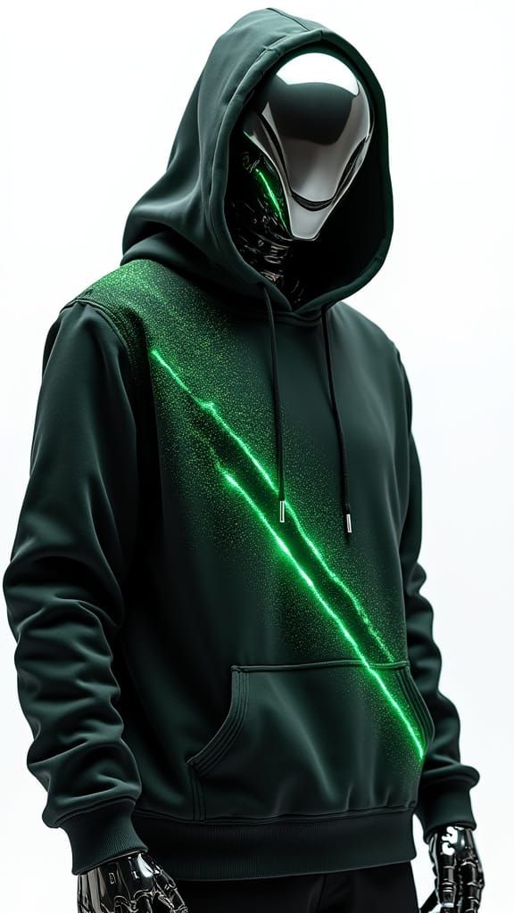 Android with Galaxy Hoodie in Hyperrealism