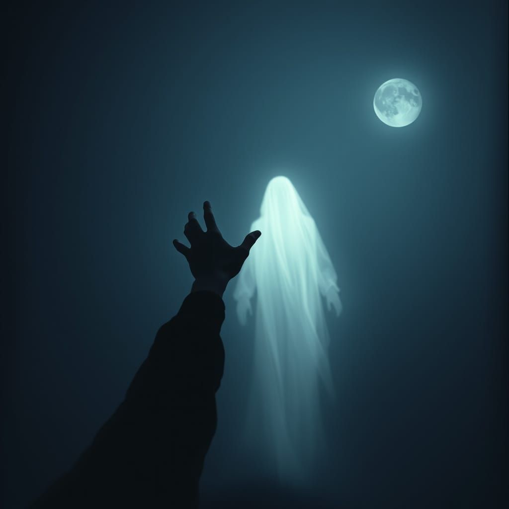 Surreal Portrait of Longing in Moonlight