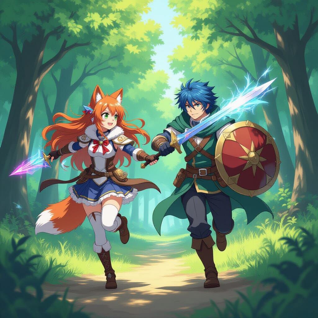 Raphtalia & Naofumi in Dynamic Forest Battle