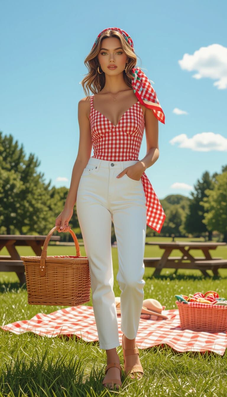 Stylish Influencer Aria in Sunny Park