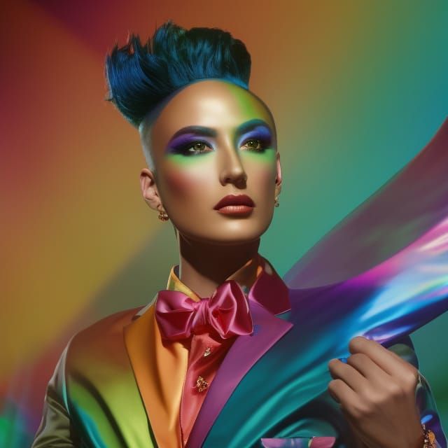 Rainbow Portal Portrait of Transgender Fashionista