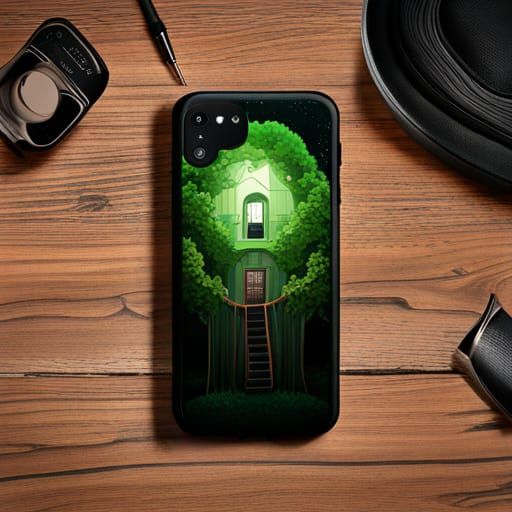 Green Treehouse Phone Case Design