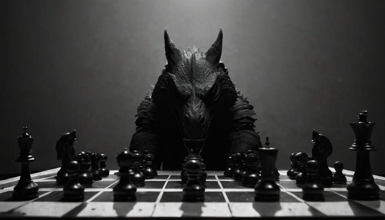 Dramatic Chess Portal in Black and White