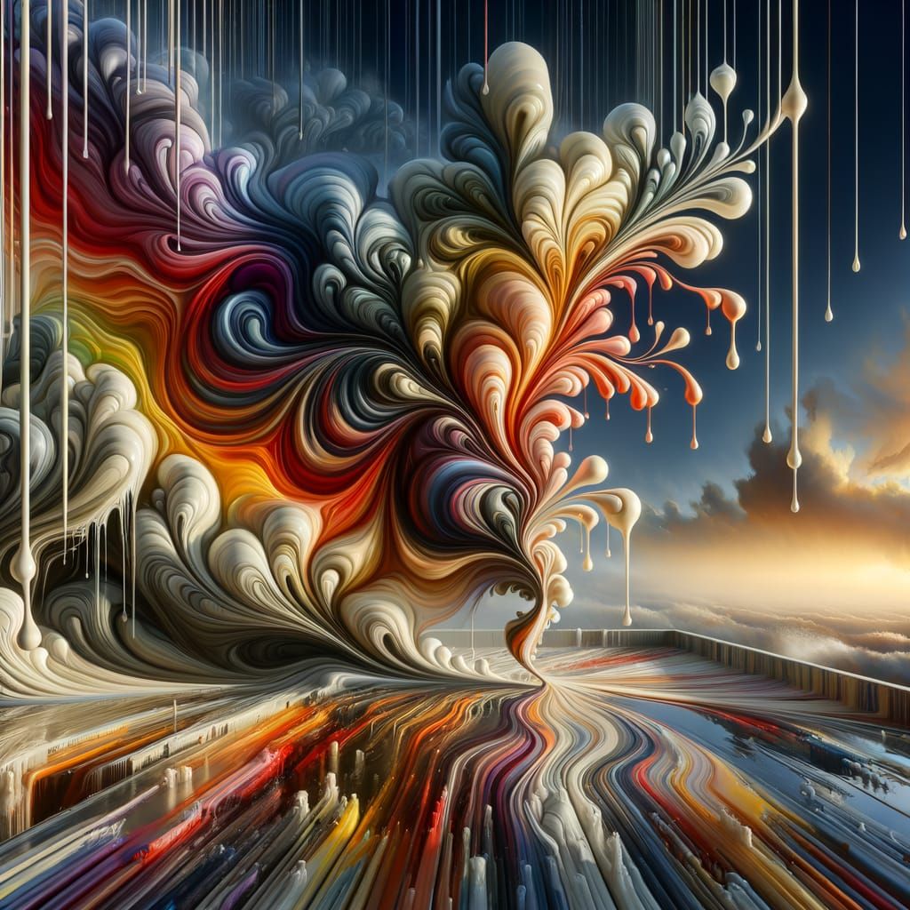 Hyperrealistic Optical Illusion with Abstract Fluid Dynamics