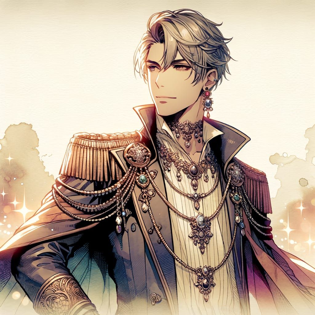 Anime Portrait: Confident Adult in Watercolor Style