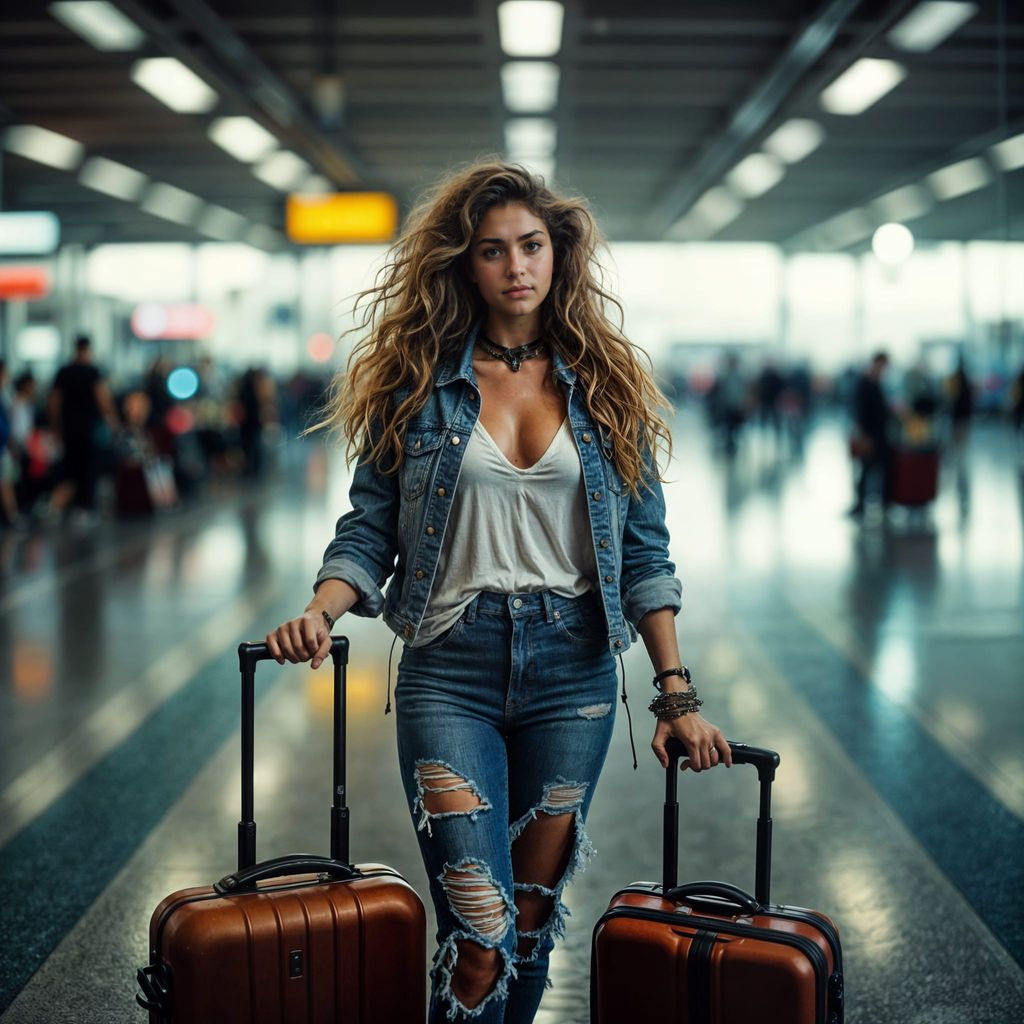 Beautiful Woman Leaving for Lake Tahoe: Cinematic Film Still