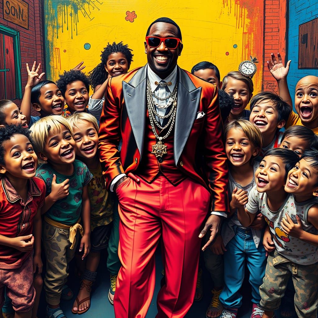 Vibrant Celebration of Joy and Diversity in Street Art Style