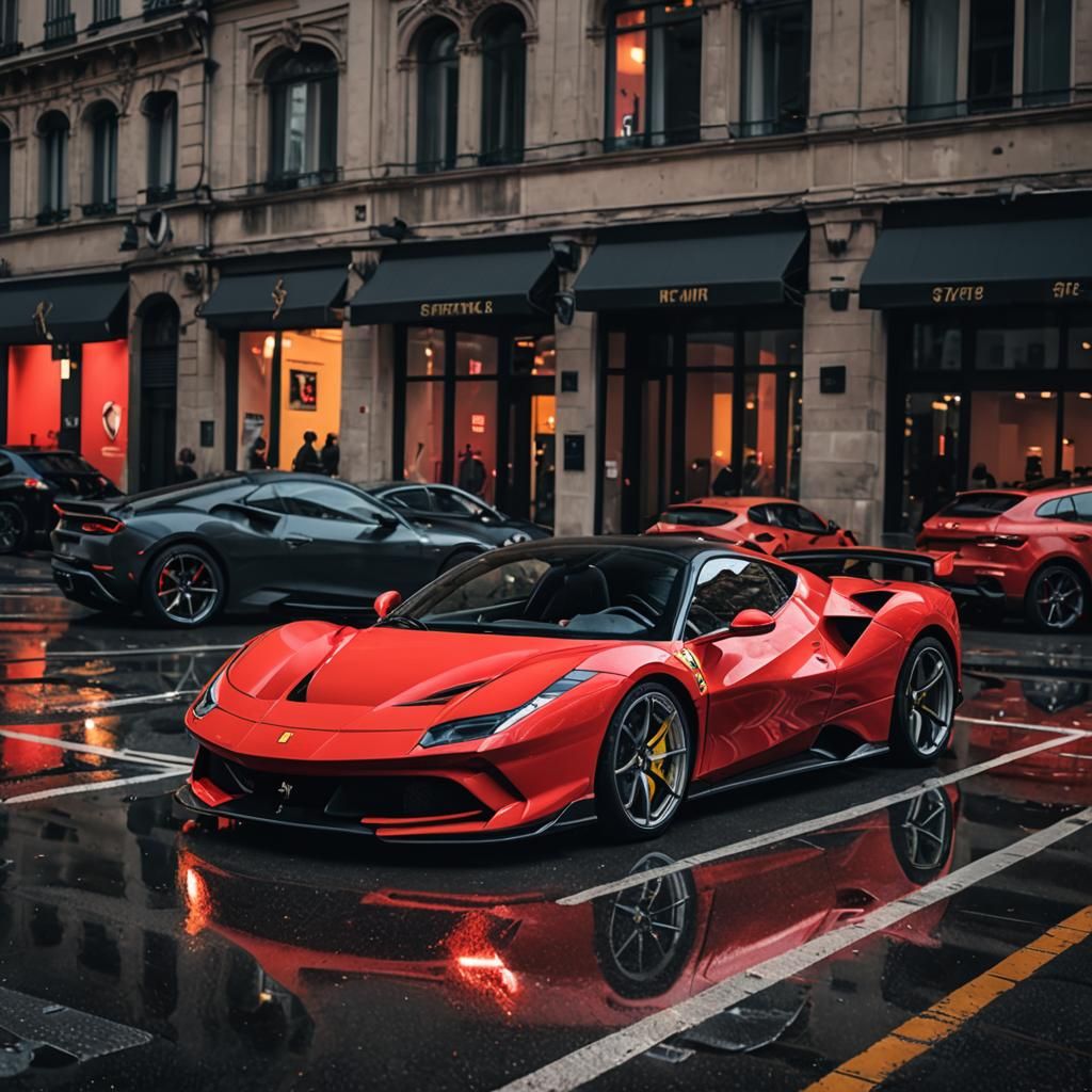 Neon Red Ferrari SF90 Stradale