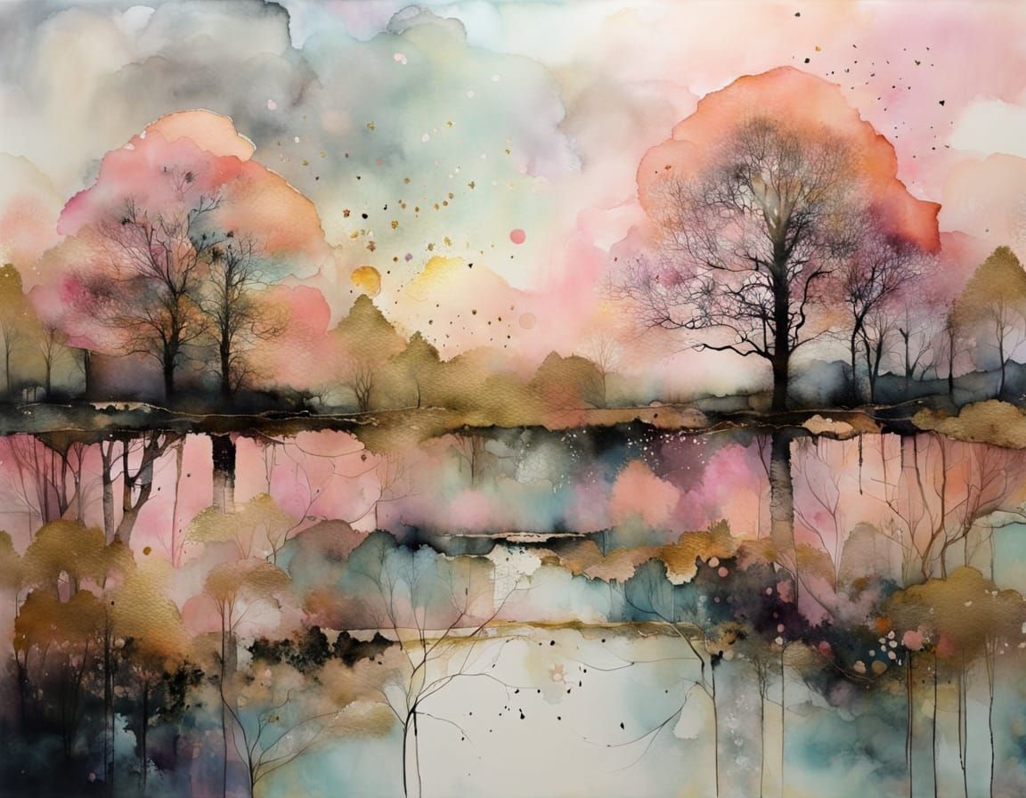 Vibrant Encaustic Masterpiece of Magical Realism