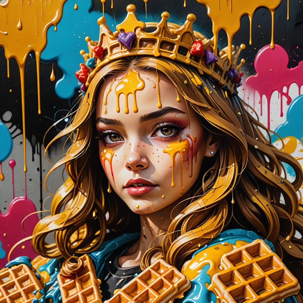 Graffiti Art: Waffle Princess with Butter and Syrup